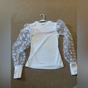 White puff sleeve top